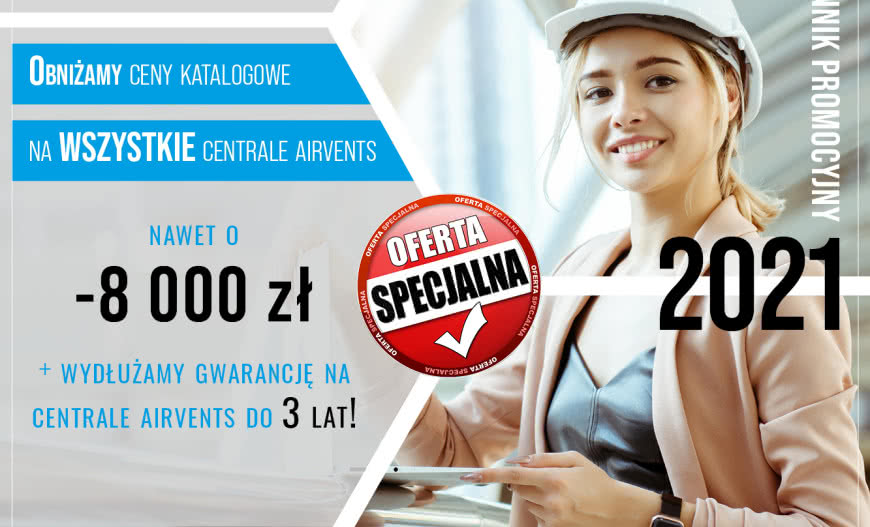 Vents Group obniża ceny katalogowe na wszystkie centrale Airvents!